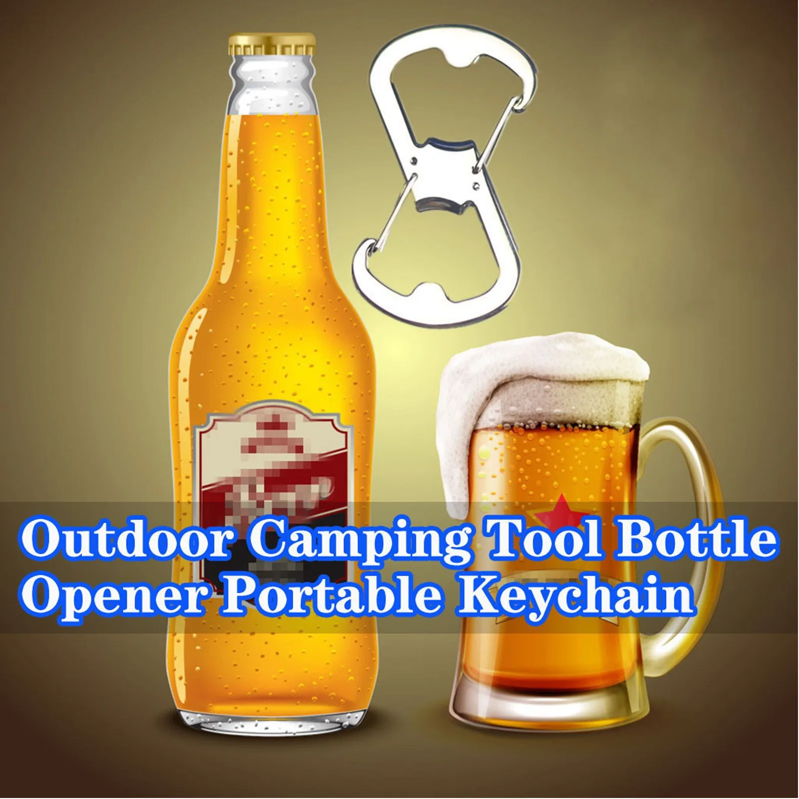 

Metal Figure Eight Buckle Bottle Opener Outdoor Camping Tool Silver Quick-hanging Keychain Kitchen Bar Tool Beer Wine Corkscrew