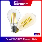 Умная Светодиодная лампа накаливания SONOFF B02-F A60 ST64, Wi-Fi, E27, двухцветная лампа с регулируемой яркостью, управление через приложение, для Alexa, Google Home