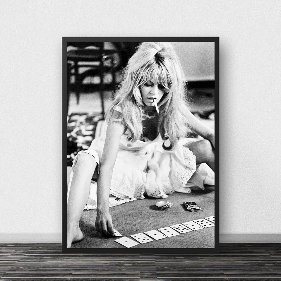 

Brigitte Bardot French Fashion Poster Black and White Famous Model Photo Picture Art Painting Wall Decor Canvas Prints