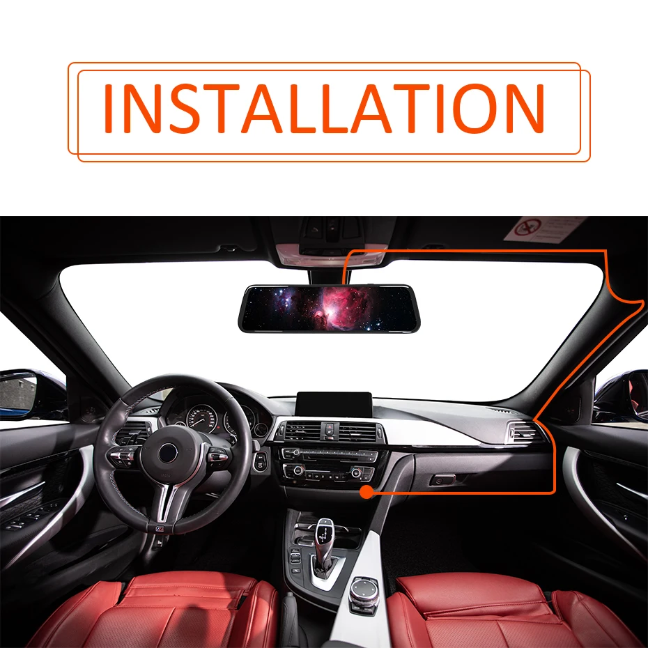 Автомобильный видеорегистратор с сенсорным экраном 1080P потоковая