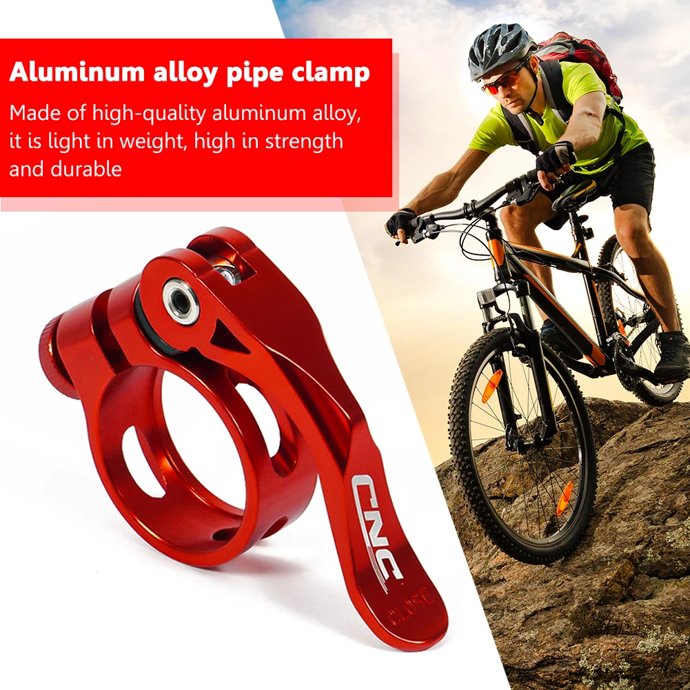

Lightweight MTB Bike Seat Post Clamp Quick Release Durable Aluminum Alloy Road Bicycle Seat Tube Mount Clip Cycling Parts