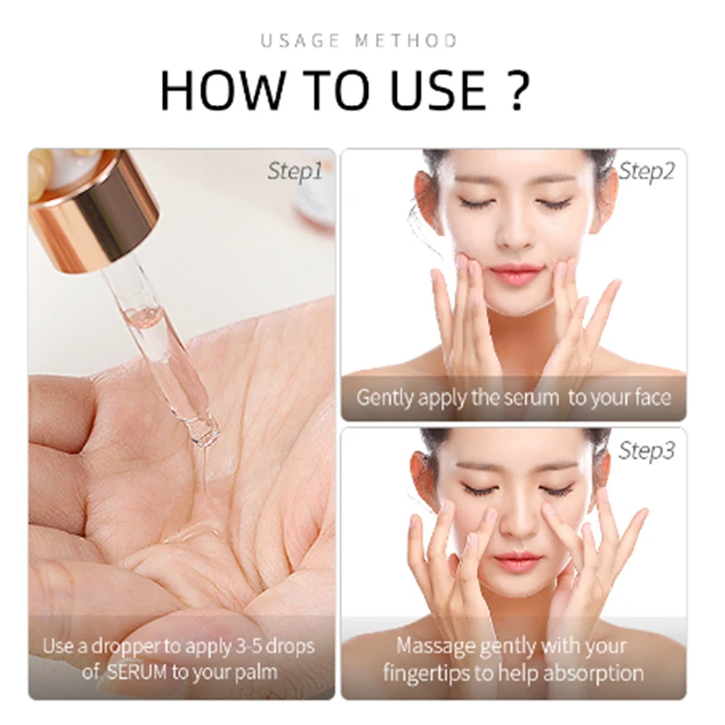 LAIKOU Serum Japan Sakura Essence Anti-Aging Hyaluronic Acid Pure 24K Gold Whitening Vitamin C The Ordinary Skin Care Face | Красота и