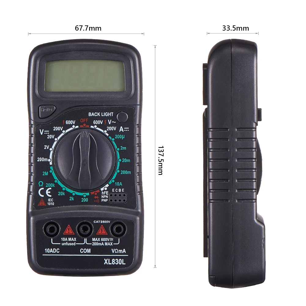 QHTITEC Multimeter Digital XL830L Automotive Electrical Dmm Transistor Peak Capacitance Ammeter Tester Multifunction Esr Meter |