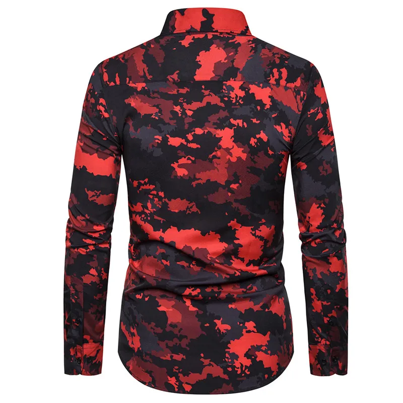 

2020 Print Causal Mens Shirt Cotton Fashion Long Sleeves Spring Plus Size Shirt