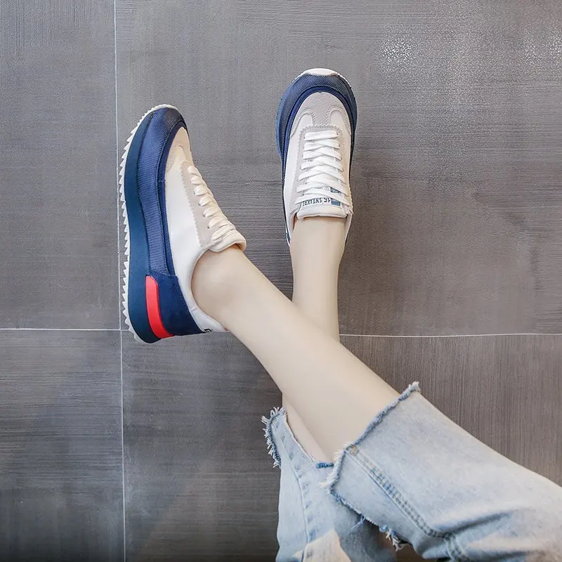 

Spring and autumn 2020 new breathable platform casual sports shoes retro women's shoes matching color running shoes X588