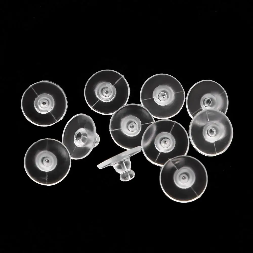 100pcs/lot Earrings Rubber Earring Back Silicone Round Ear Plug Blocked Caps Stoppers Supplies for jewelry DIY | Украшения и