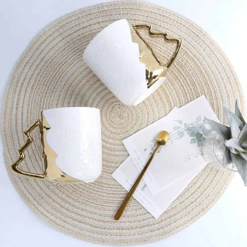 Роскошная креативная позолоченная кружка в скандинавском стиле для