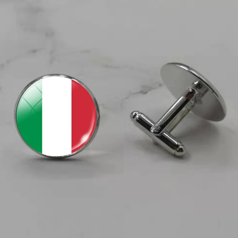 Запонки с изображением флага круглые стеклянные запонки для мужчин Испании