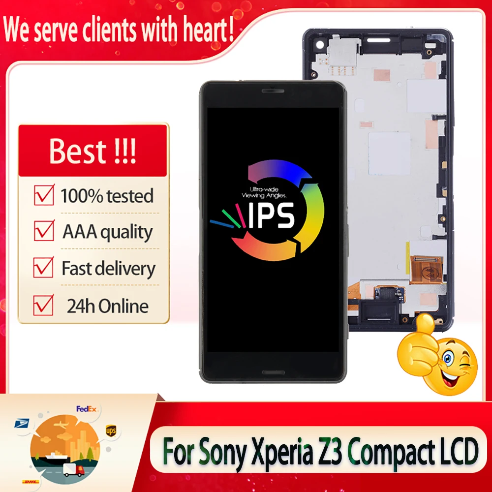 ЖК-дисплей 4 6 &quotдля SONY Xperia Z3 Compact сменный сенсорный экран с рамкой для Mini D5803 D5833