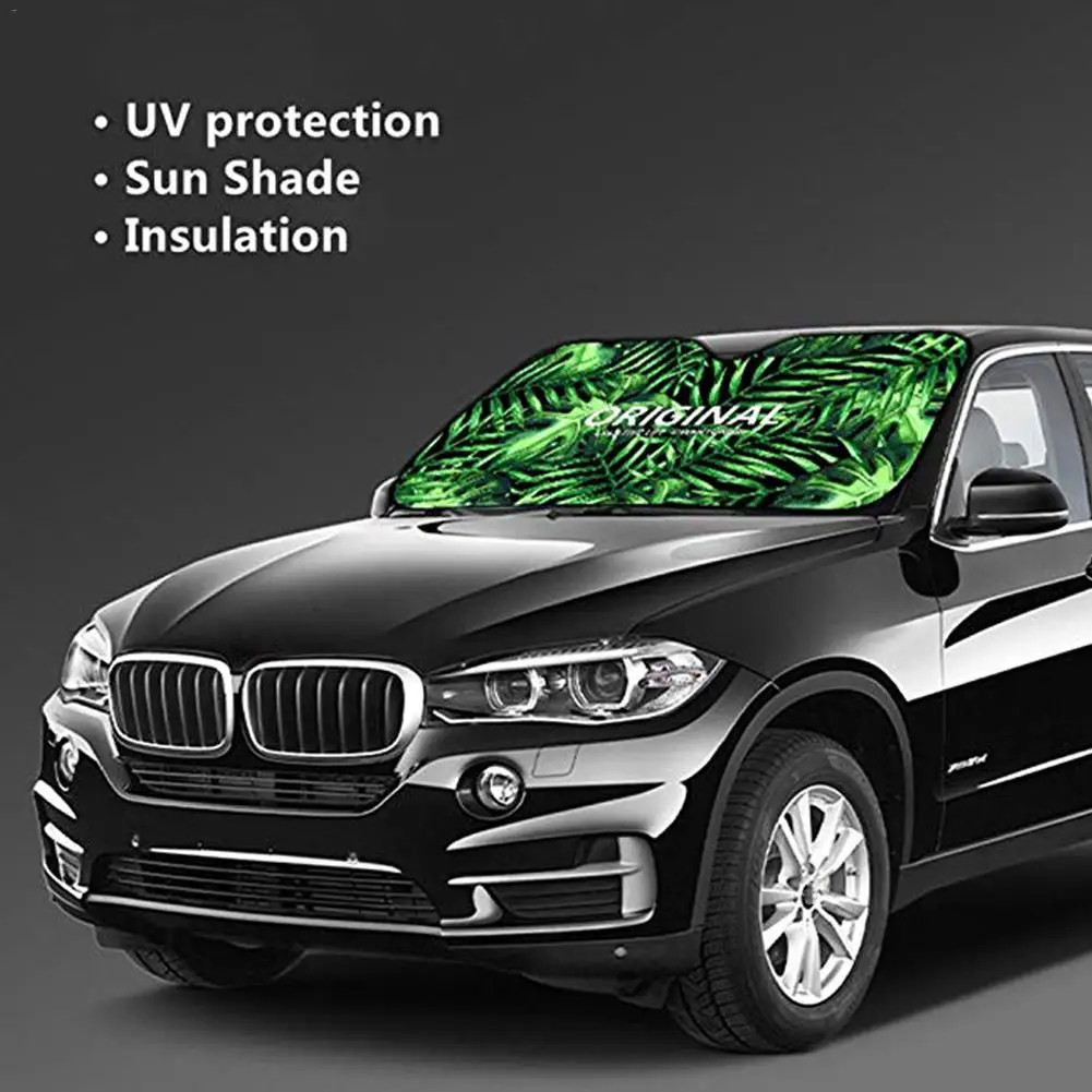 

Универсальный автомобильный солнцезащитный козырек на лобовое стекло 130x70 см, алюминиевая фольга, тропический лес, легкий портативный авто...