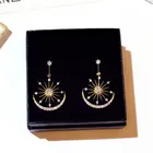 Женские серьги в виде солнца, звезды, Луны