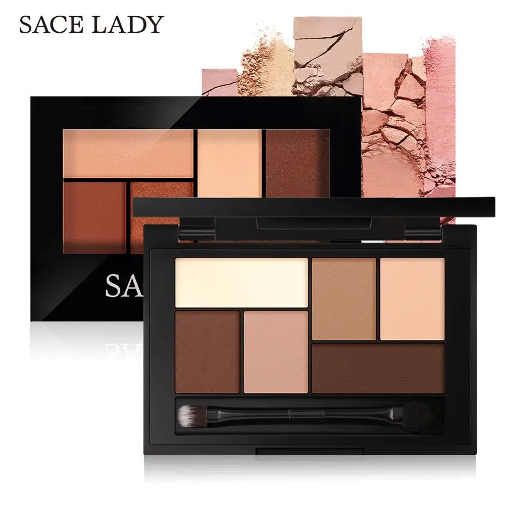 SACE LADY матовые тени для век Палитра Макияж 8 цветов блестящие тени для век с кистью Макияж стойкий водостойкий натуральный косметический