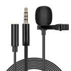 Портативный проводной мини-микрофон 1,5 м, 3,5 мм, петличный микрофон для смартфона, камеры, микрофон, конденсаторный микрофон USB для ПК и ноутбука