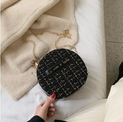 Ослепительная лакированная кожа круглый модный Дьявол Рога девушки цепи сумка через плечо Сумка Кроссбоди мини сумка для женщин клапаном - Цвет: new black