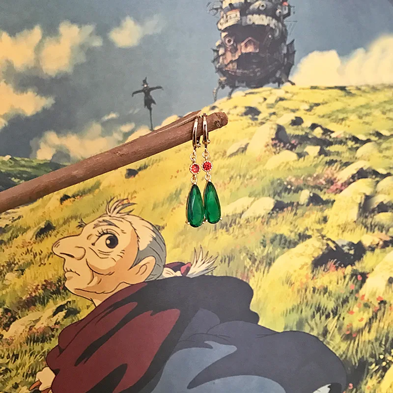 

Оптовая продажа, 10 штук, женские зеленые серьги с подвижным замком в форме капли воды