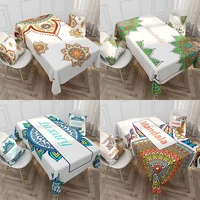 nordic color mandala waterproof tablecloth rectangle dining room cotton linen durable household table cloth