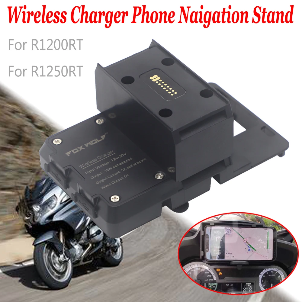 

NEW For BMW R1200RT R1250RT 2014-2020 2019 Wireless Charger Fast charge Mobile Phone Navigation Bracket Motorcycle Accessories