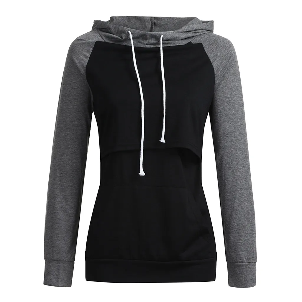 Женская толстовка для кормящих мам с длинным рукавом рубашка грудного