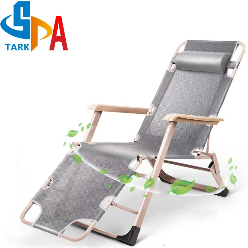 Garden Sun Lounger Recliner Chair Outdoor Garden Beach Chair Foldable Camping Chairs Folding Bed FOR CAMP Lunch Break Camping Chair Removable Cup Holder Can Be Lying