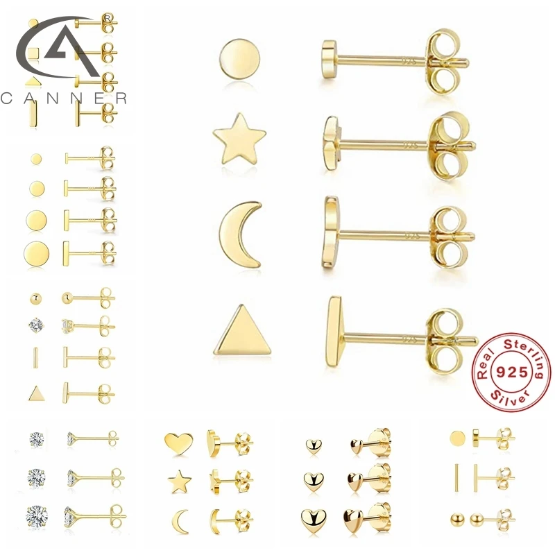 Женские серьги CANNER из стерлингового серебра 925 пробы маленькие 3 предметов с