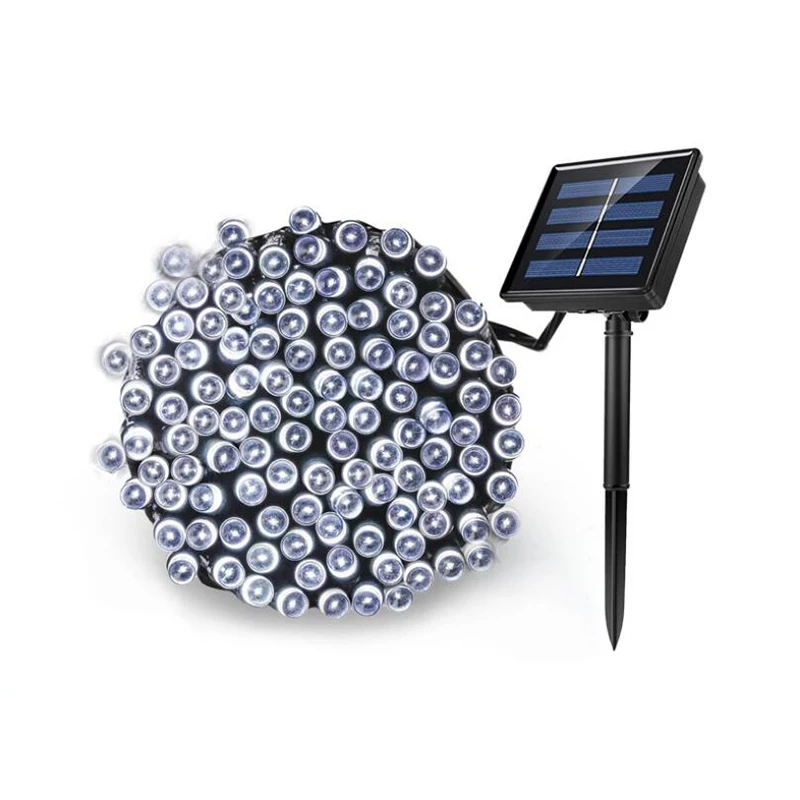 100LED Solar Star Christmas Decor Tree Globe Auto Wedding Shiny String Light Building Decorative Outdoor Lamps for Holiday Party | Лампы и