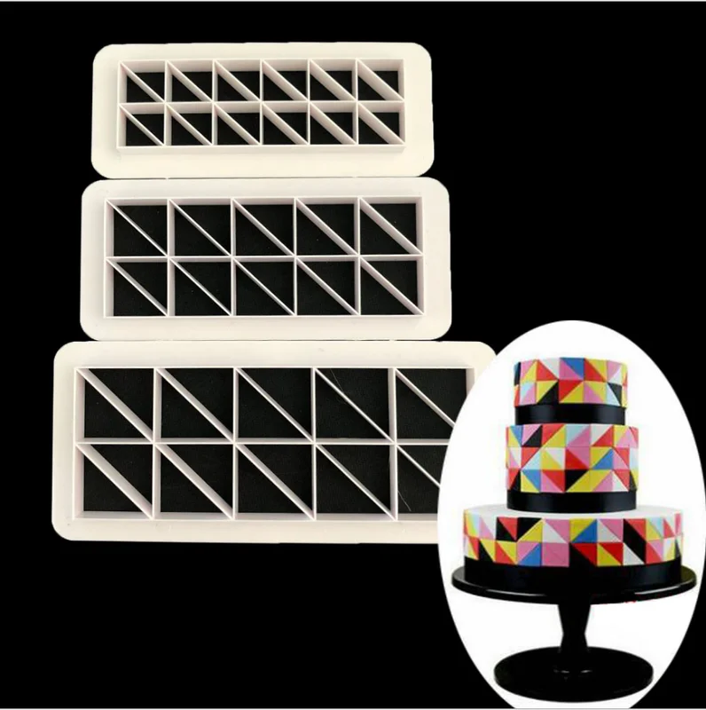 Комплект из 3 предметов в виде геометрических фигур fondant (сахарная) формочка для