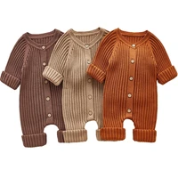 2021 autumn baby romper knitted newborn girls boys jumpsuit outfit solid toddler children onesies clothing long sleeve one piece