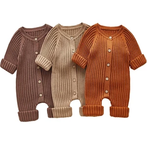 2022 Autumn Baby Romper Knitted Newborn Girls Boys Jumpsuit Outfit Solid Toddler Children Onesies Cl in USA (United States)