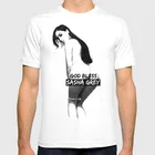 God Bless Sasha серая Новая модная мужская футболка с коротким рукавом Футболка порно сценическая черно-белая футболка