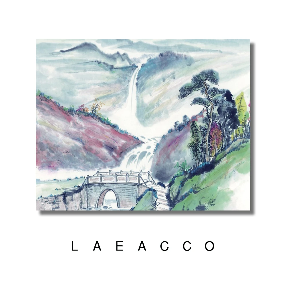 

Laeacco Chinese style Landscape Oil Painting Canvas Art Poster Wall Decor Classic Wall Art Picture for Living Room Home Decor
