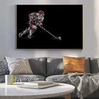 Хоккей спортивный плакат абстрактная картина на черном холсте настенные художественные плакаты и принты картины для Декор в гостиную Куадрос