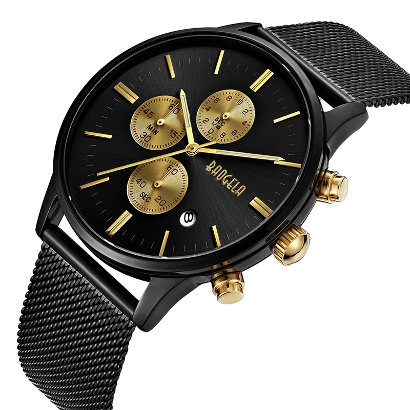 Часы мужские кварцевые с хронографом из нержавеющей стали|wristwatch brand|wristwatch mens