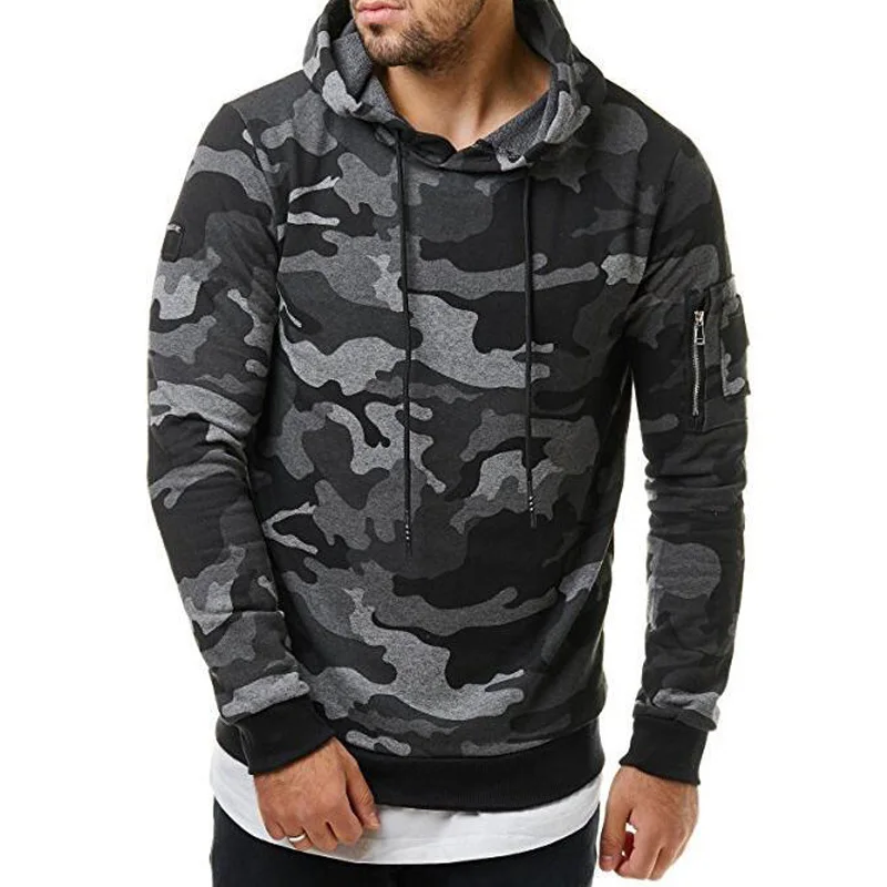 Мужская модная повседневная камуфляжная толстовка осенне зимние куртки для бега