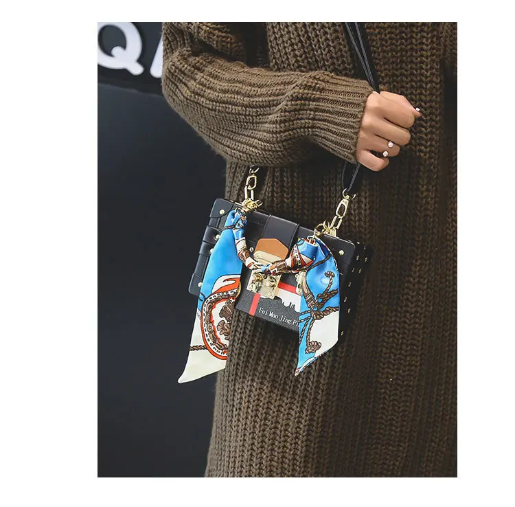 JIULIN 2019 new star box small square bag fashion lock towel single shoulder oblique span women's |