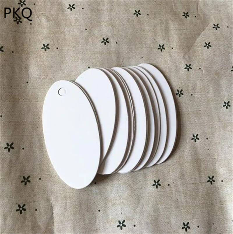 50 шт. овальной формы бумажные бирки маленькие подвесные карточки для подарков