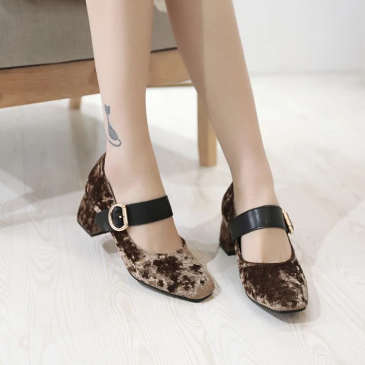 Женские туфли на высоком каблуке туфли-лодочки с квадратным носком и