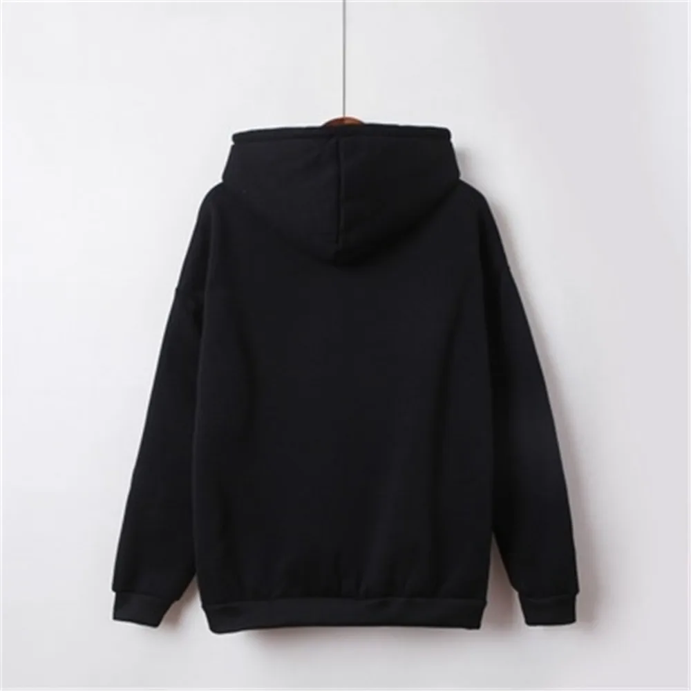 Осенние толстовки женские бархатные Утепленные Пальто Зимняя Толстовка Harajuku