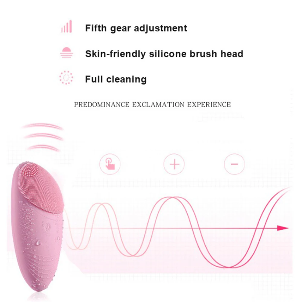 Face Cleansing Brush Electric Silicone Facial Deep Cleaning Pore Cleaner Massage Skin Care Waterproof Wash Artifact | Красота и