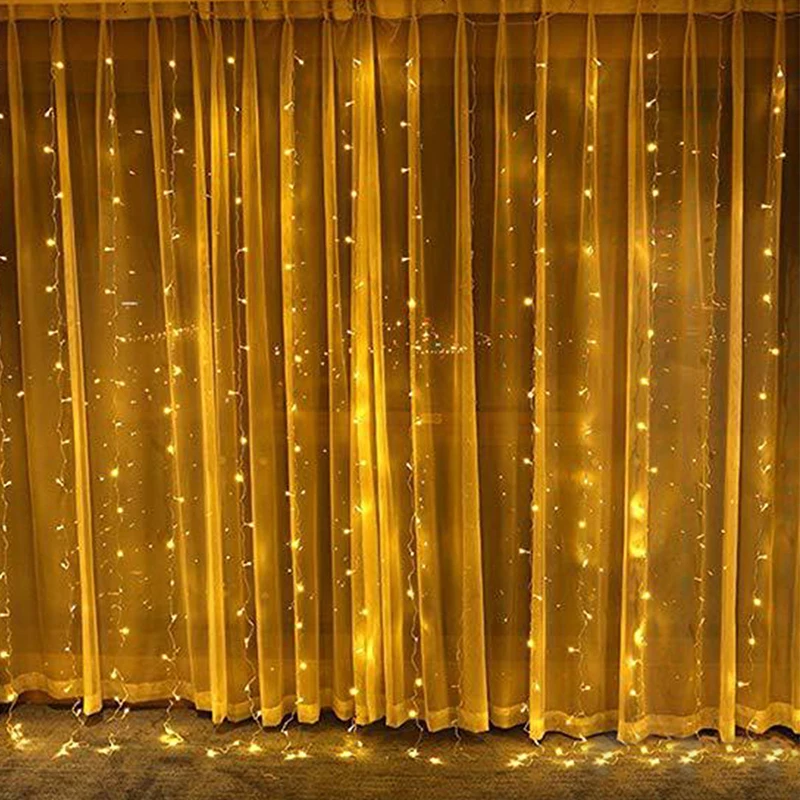 

Новый год 2022 3 м занавеска Рождественский Декор для дома 2021 рождественские украшения Рождественская елка украшения теплый белый