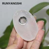 runyangshi 1pc natural clear quartz hand carved white crystal stone smoking pipes smoky weed pipe tobacco
