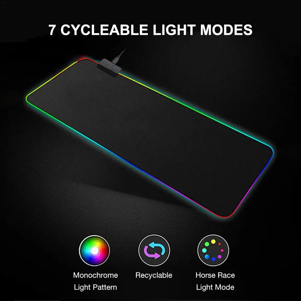 Новейший RGB красочный игровой коврик для мыши большой коврик для мыши геймер светодиодный компьютерный коврик для мыши большая мышь коврик стол для компьютера игровой коврик с подсветкой