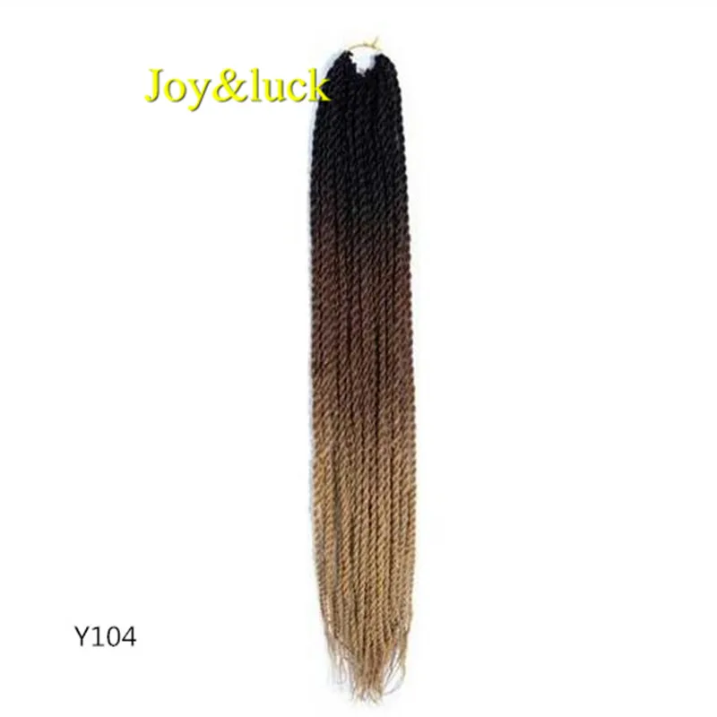 Y104 Joy& luck 24 дюйма Сенегальские закрученные крючком косички 30 прядей синтетические волосы для наращивания плетение волос - Цвет: Y104
