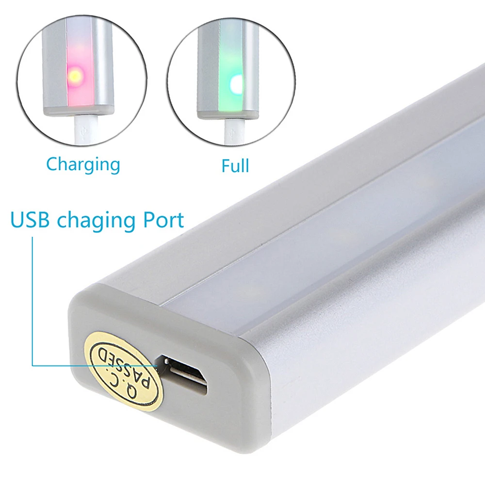 20 светодиодный светильник для шкафа перезаряжаемый PIR датчик движения шкаф свет