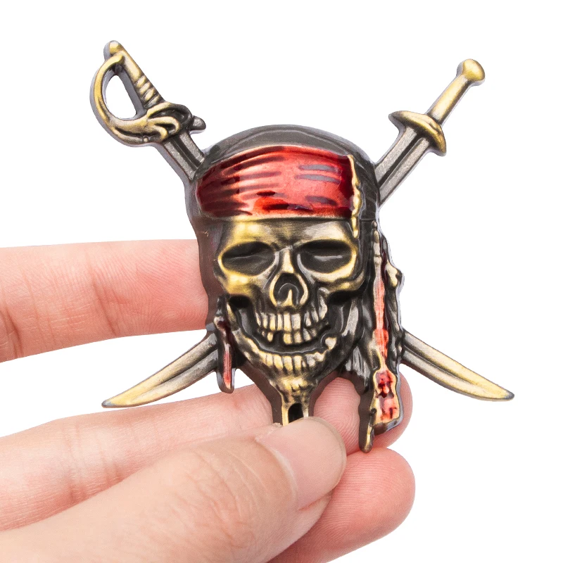 Металлическая 3d-наклейка с изображением пиратов и черепа для Bmw Mercedes Benz Skoda Suzuki Mazda