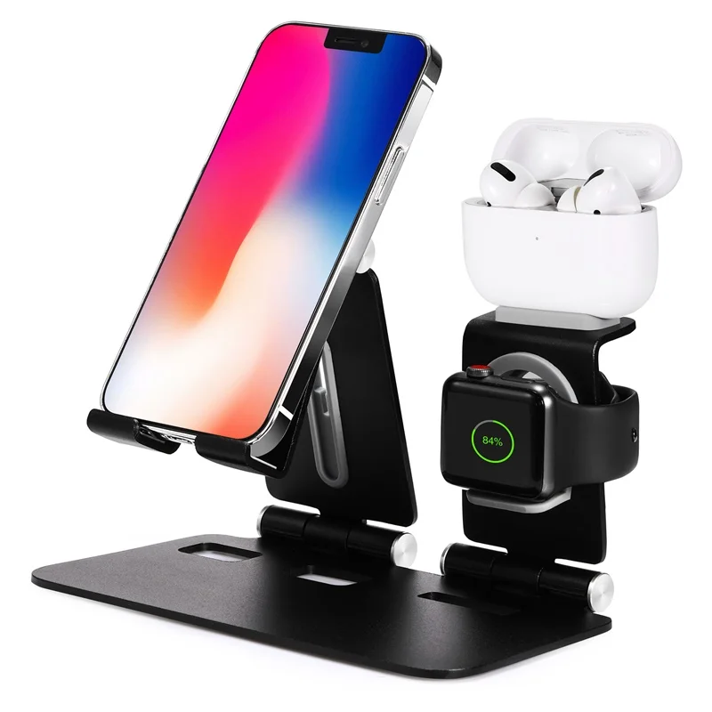 Настольная подставка для телефона Tongdaytech 3 в 1 iPhone XS 12 11 Pro Max 8 7 складной держатель