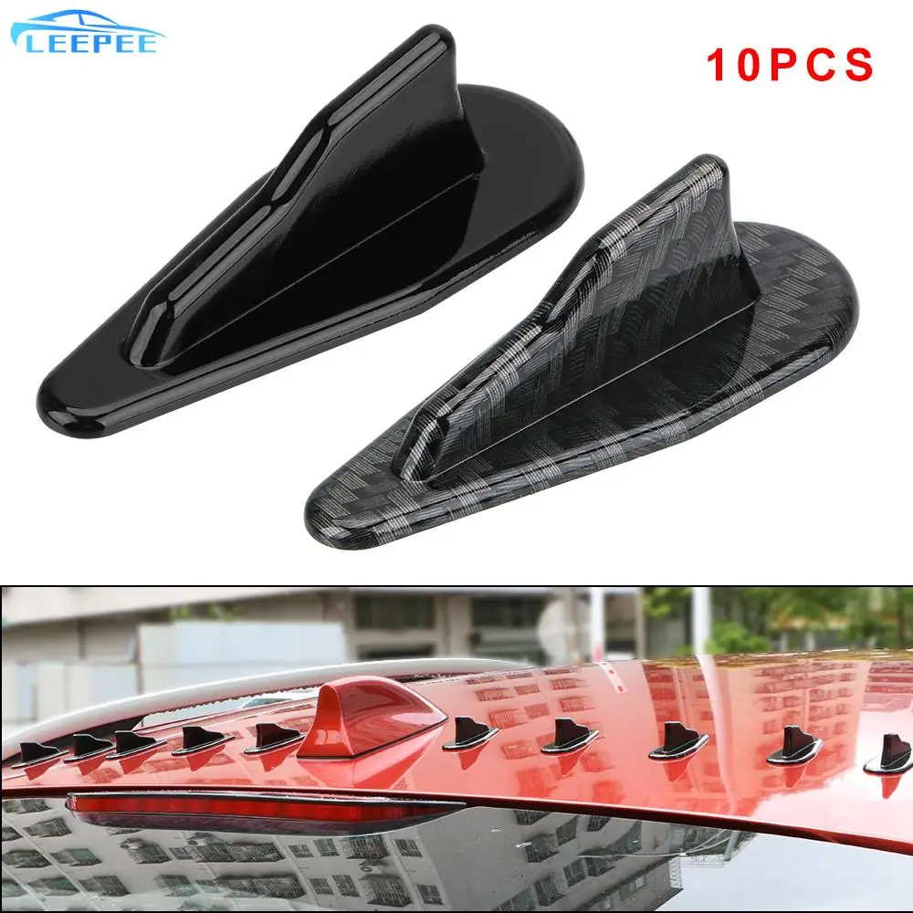 

10PCS Universal ABS Roof Shark Fins Spoiler Wing Kit Car Wing Roof Spoiler Bumper Shark Fin Vortex Generator Shark Fin Diffuser