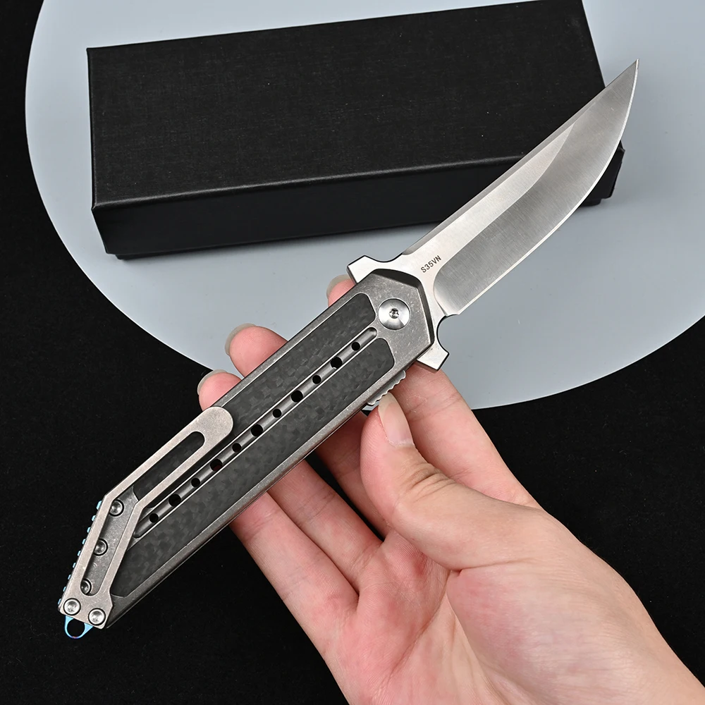 Harga Pisau Lipat Pisau Saku Utilitas Bertahan Hidup Luar Ruangan Militer Taktis S35VN Pisau Titanium Pisau Edc Senjata Pertahanan Diri