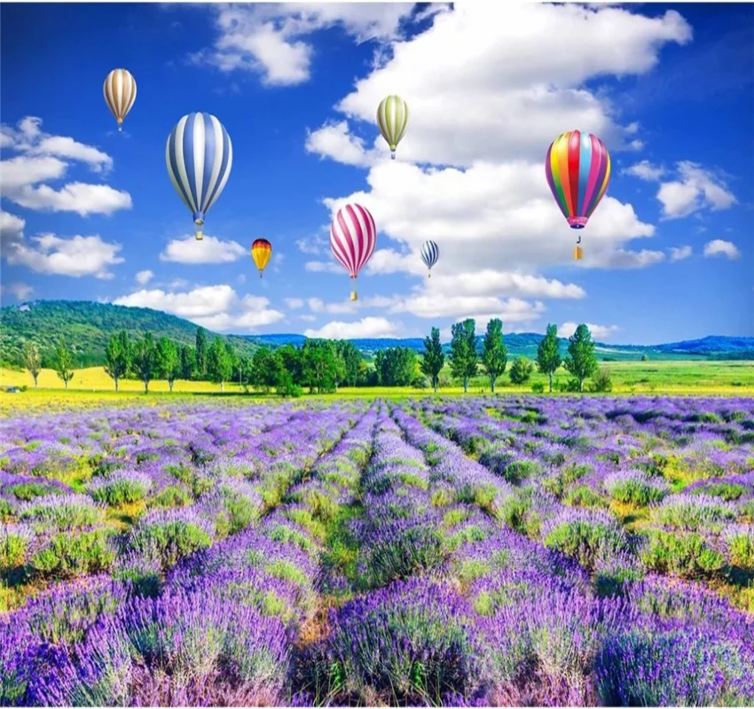 3D обои с цветами лаванды 8d красивая пейзажная картина | Строительство и ремонт