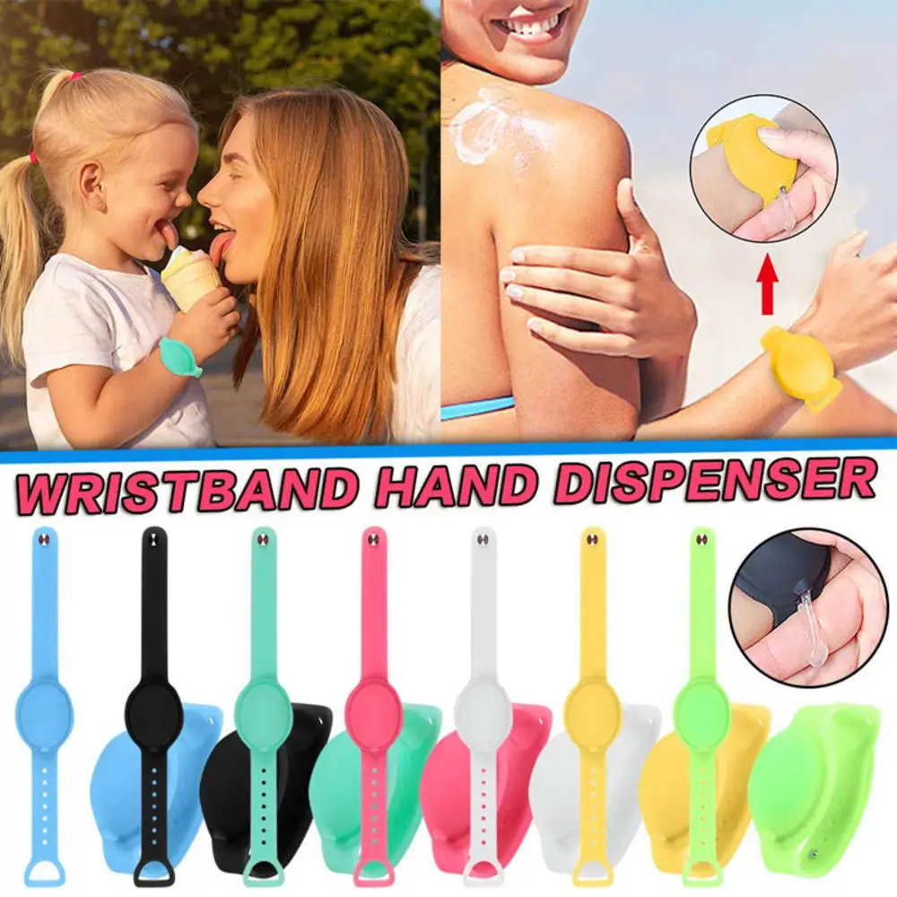 

Wristband Hand Dispenser Hand Sanitizer Dispensing Silicone Wearable Dispenser Pumps Disinfectant Wristbands Hand Wrist Band
