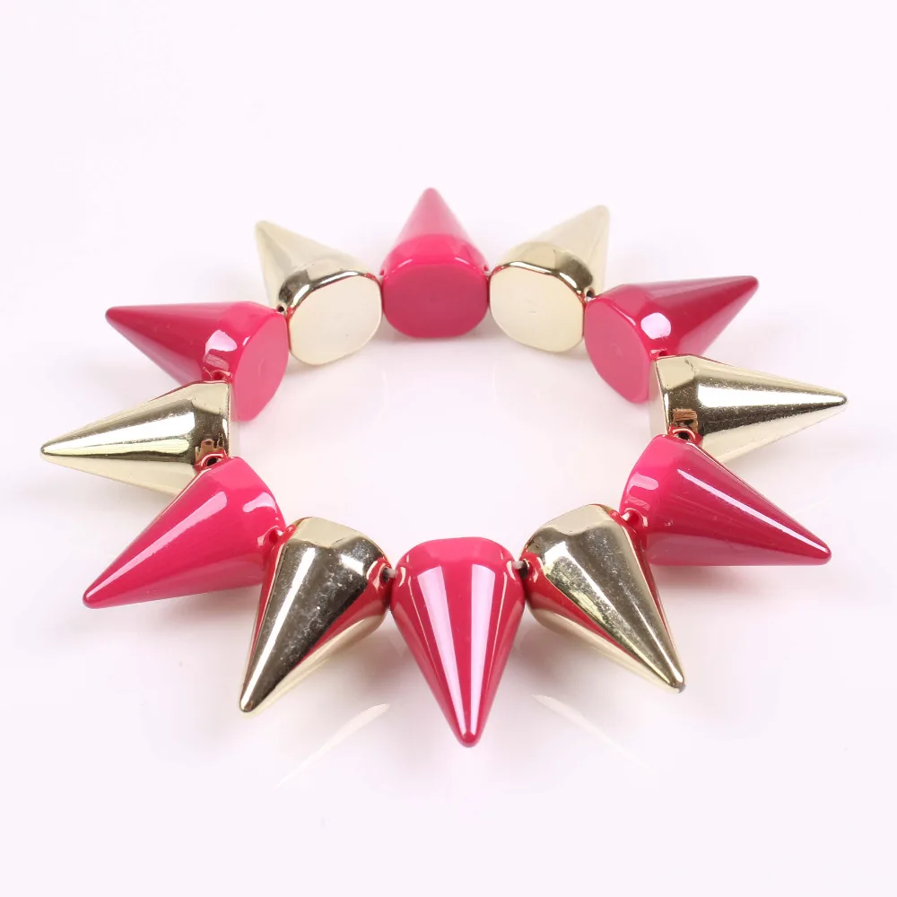 Модные корейские Стрейчевые браслеты с шипами украшения заклепками для девочек